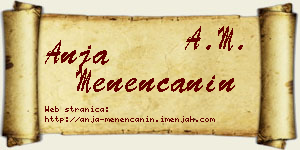 Anja Menenćanin vizit kartica